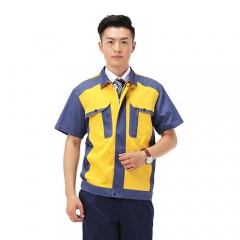 155g细斜时尚拼色短袖工作服 夏季车间工服（上衣）